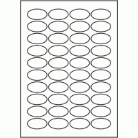 818 - SR-A3 Label Size 65mm x 35mm Oval - 40 labels per sheet