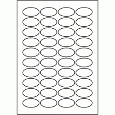 818 - SR-A3 Label Size 65mm x 35mm Oval - 40 labels per sheet 