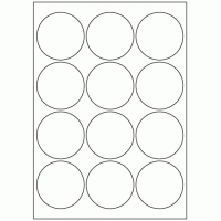 470 - Label Size 65mm dia - 12 labels per sheet