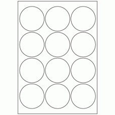 470 - Label Size 65mm dia - 12 labels per sheet 