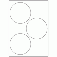 565 - Label Size 112mm dia - 3 labels per sheet 