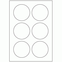 593 - Label Size 80mm dia - 6 labels per sheet