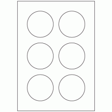 594 - Label Size 71mm dia - 6 labels per sheet 