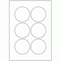 663 - Label Size 75mm Dia - 6 labels per sheet