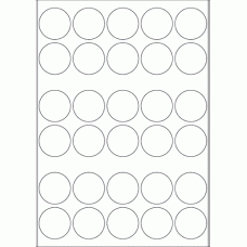 667 - Label Size 38mm Dia - 30 labels per sheet 