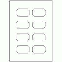 920 - Ticket Shape Label Size 65mm x 38mm - 8 labels per sheet