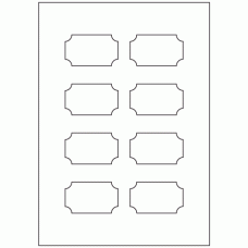 920 - Ticket Shape Label Size 65mm x 38mm - 8 labels per sheet