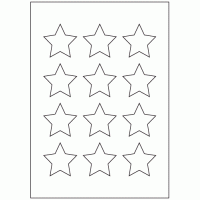 921 - Star Label Size 50mm x 50mm - 12 labels per sheet