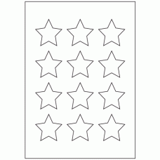 921 - Star Label Size 50mm x 50mm - 12 labels per sheet 