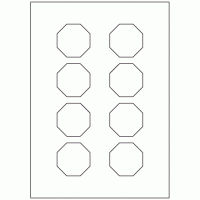 922 - Octagon Label Size 50mm x 50mm - 8 labels per sheet