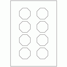 922 - Octagon Label Size 50mm x 50mm - 8 labels per sheet 