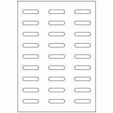 924 - Rounded Rectangle Label Size 43mm x 10mm - 27 labels per sheet