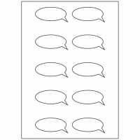 925 - Speech Bubble Label Size 70mm x 32mm - 10 labels per sheet