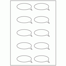 925 - Speech Bubble Label Size 70mm x 32mm - 10 labels per sheet 