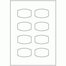 927 - Rounded Rectangle Label Size 63mm x 40mm - 8 labels per sheet 