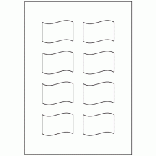 929 - Wave Flag Shape Label Size 60mm x 44mm - 8 labels per sheet 