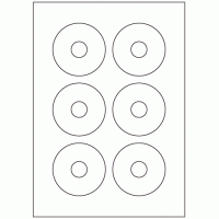 937 - Label Size 73mm Dia - 6 labels per sheet