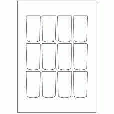 965 - Dome Label Size 70mm x 38mm - 12 labels per sheet 