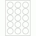 346 - Label Size 50mm dia - 15 labels per sheet